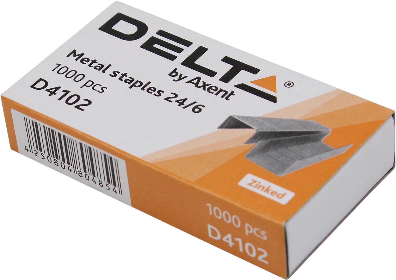 Скоби "Axent/Delta" №24/6 (1000шт) №4102 (20)(500) — фото товару | Канцелярський Сад