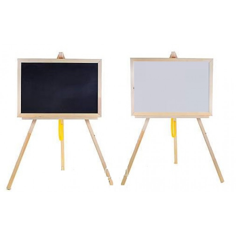 Дошка для малюв./мольберт вел. дерев. двостор. (дуб) крейда+магн.,65х45см — фото товару | Канцелярський Сад