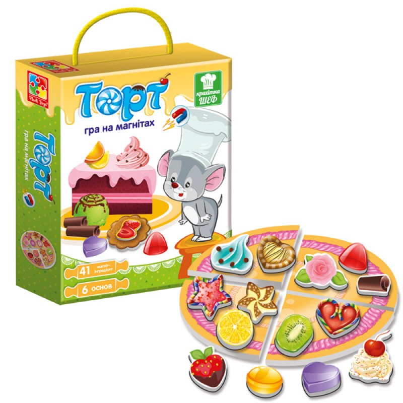 Гра на магнітах "Торт" укр.№VT3004-01(8)(14) — фото товару | Канцелярський Сад