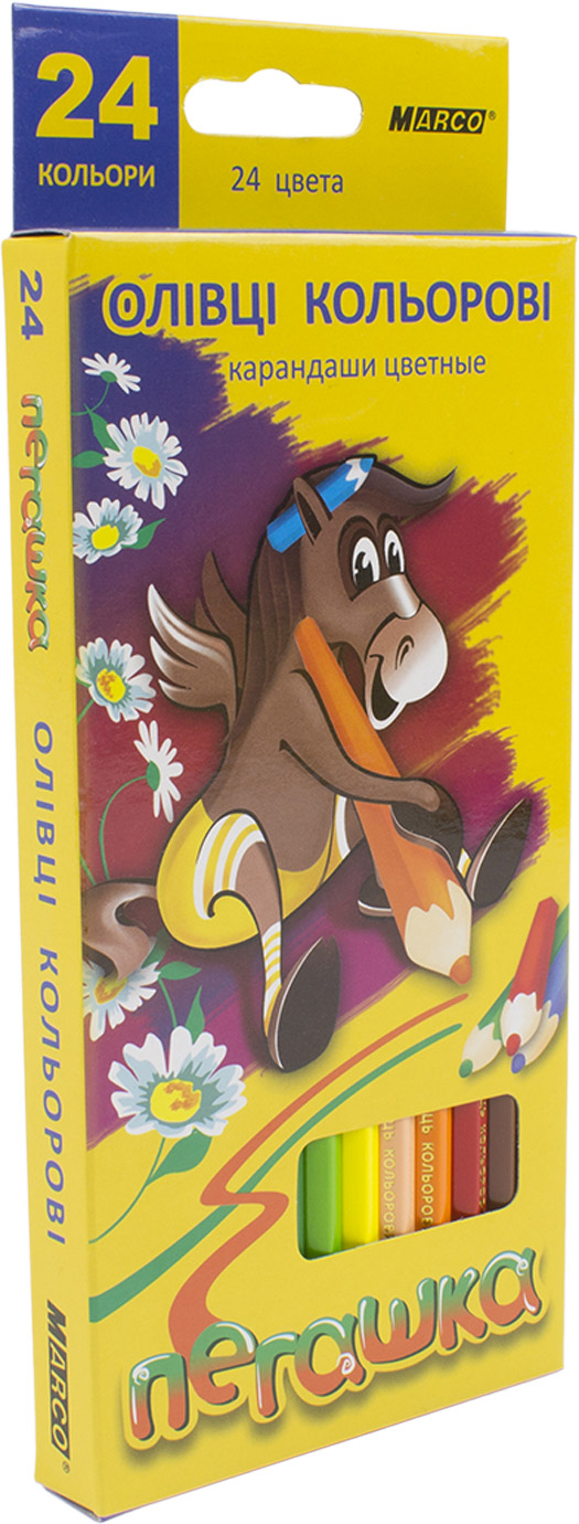 Олівці кольор. 24 кольор. "Marco" №1010-24 Пегашка(6)(120) — фото товару | Канцелярський Сад