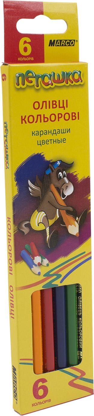 Олівці кольор. 6 кольор. "Marco" №1010-6 Пегашка(24)(480) — фото товару | Канцелярський Сад