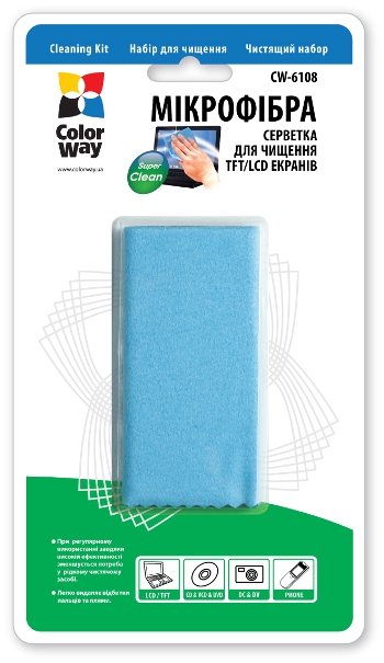 Серветка для оргтехніки "CW" мікрофібра №CW-6108 — купити | Канцелярський Сад