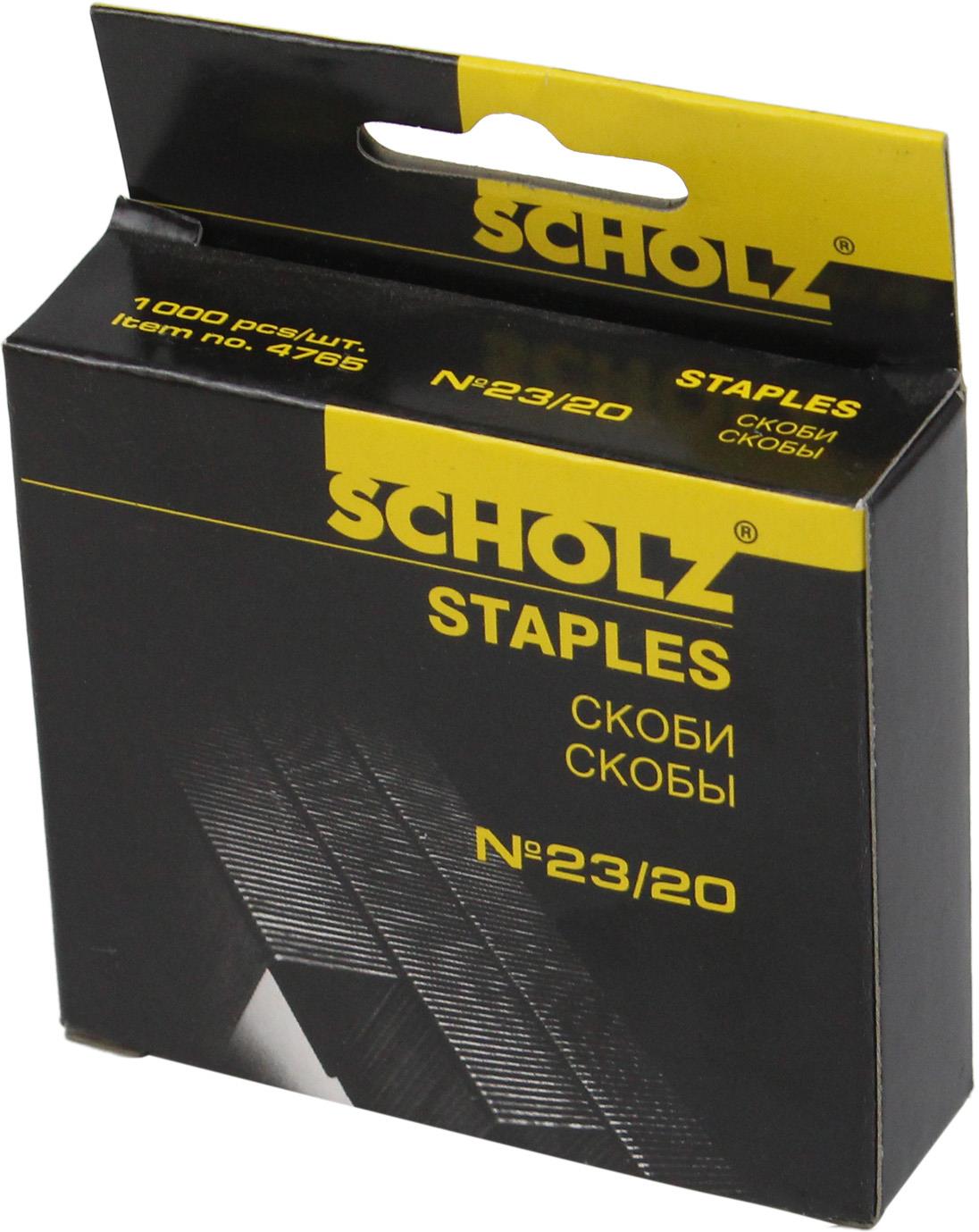 Скоби "Scholz" №23/20 (1000шт) №4765(10) — фото товару | Канцелярський Сад