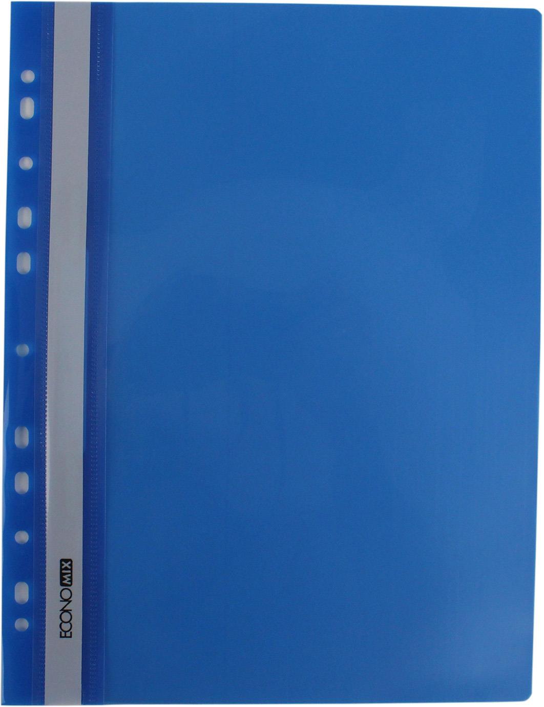 Папка-швидкозш. "Economix" №E31510-02 А4 з прозор.верхом,з перфор.,глянц. синя(10)(300) — фото товару | Канцелярський Сад