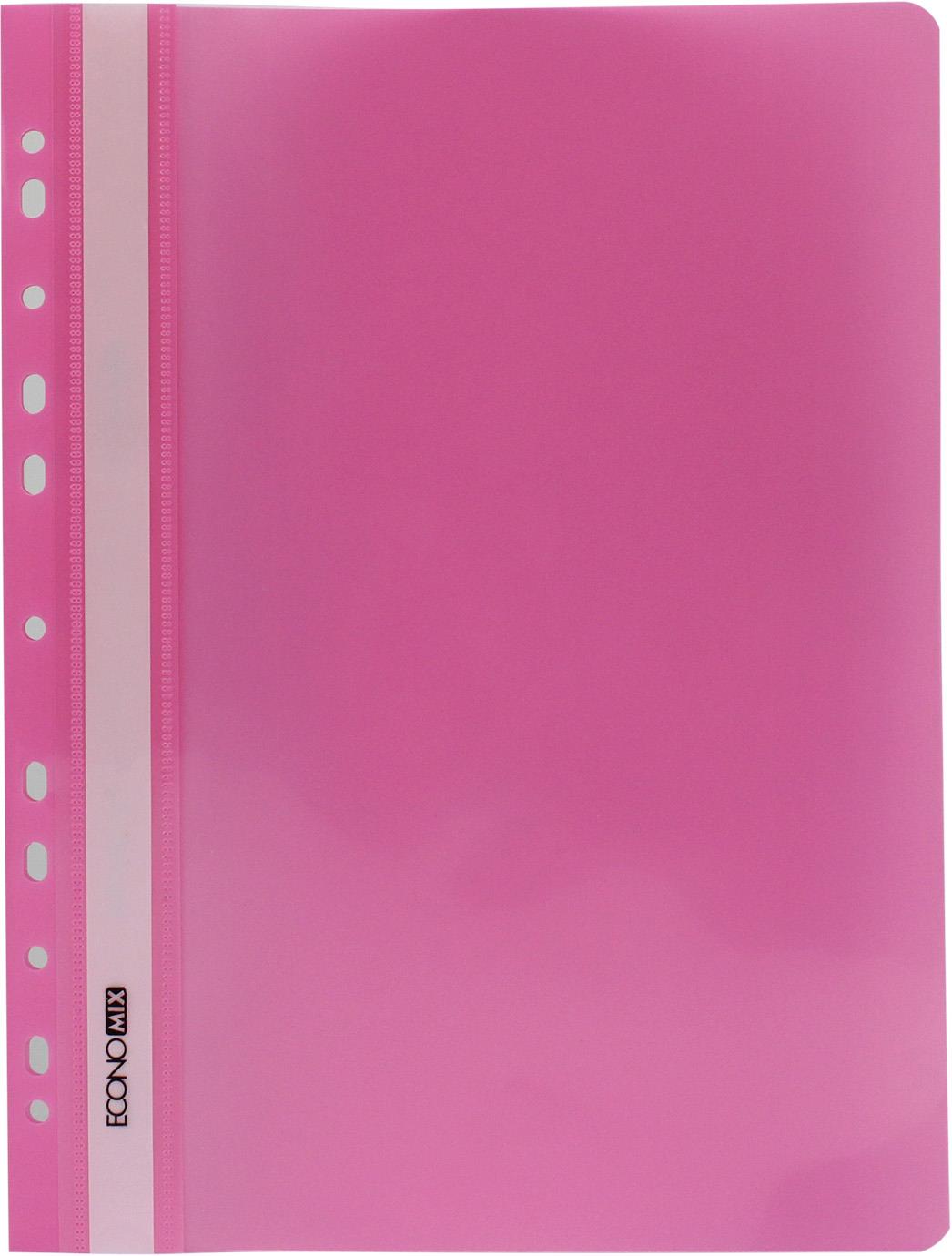 Папка-швидкозш. "Economix" №E31510-09 А4 з прозор.верхом,з перфор.,глянц. рожева(10)(300) — фото товару | Канцелярський Сад