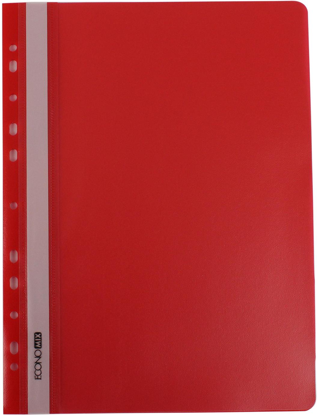 Папка-швидкозш. "Economix" №E31508-03 А4 з прозор.верхом,зперфор.,апельс.,черв(10)(300) — фото товару | Канцелярський Сад