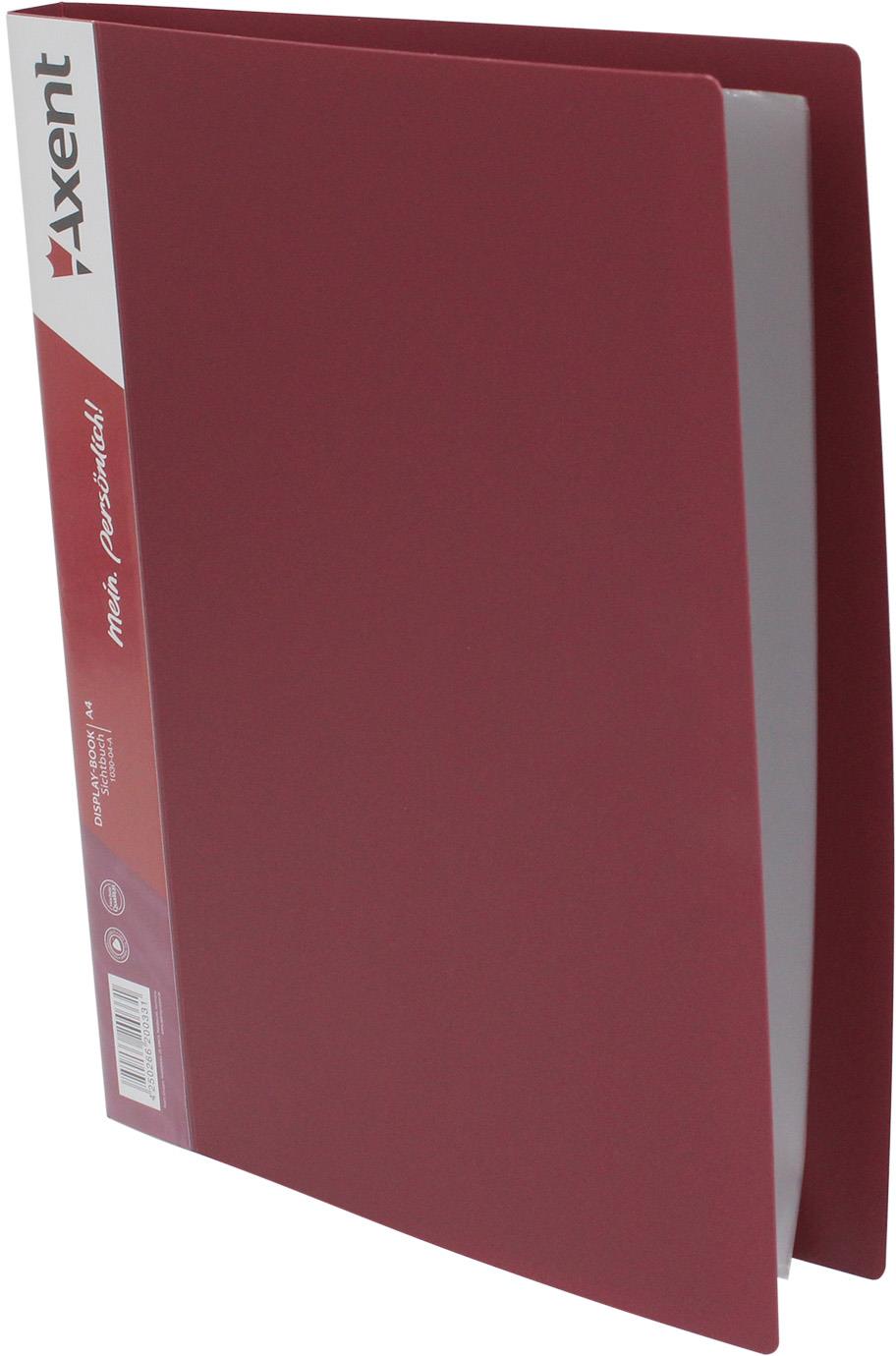 Папка "Axent" №1030-04 А4 з 30ф. бордо(48) — фото товару | Канцелярський Сад
