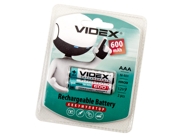 Акумулятори Videx (HR-03,600mAh)/блістер 2шт(10) — купити | Канцелярський Сад