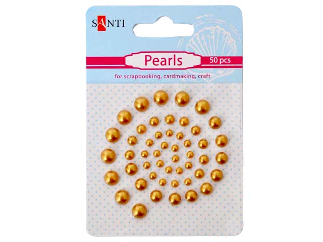Набір перлин самокл. "Santi" бронз. (50шт) №740140(10) — фото товару | Канцелярський Сад