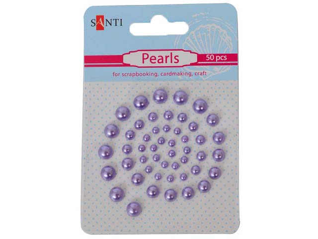 Набір перлин самокл. "Santi" сливов. (50шт) №740182(10) — фото товару | Канцелярський Сад