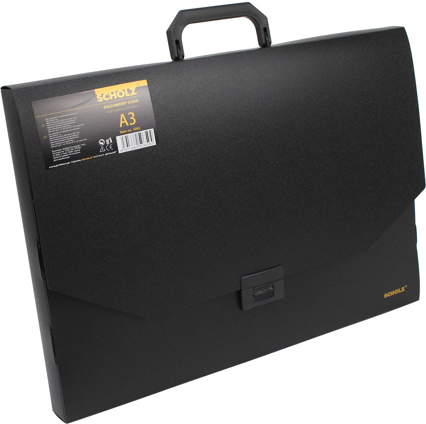 Портфель-бокс "Scholz" №5065 А3 чорний(10) — фото товару | Канцелярський Сад