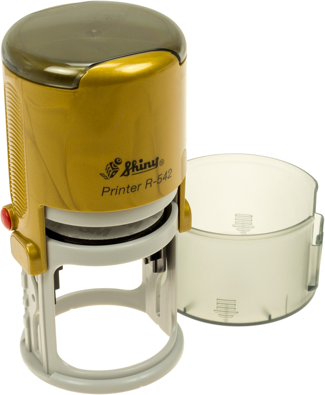 Оснастка автоматична для круг. печ. пласт. d-42мм Shiny №R-542 (кр.зол.пісок) — купити | Канцелярський Сад