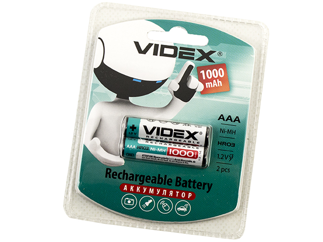 Акумулятори Videx (HR-03,1000mAh)/блістер 2шт(10) — купити | Канцелярський Сад