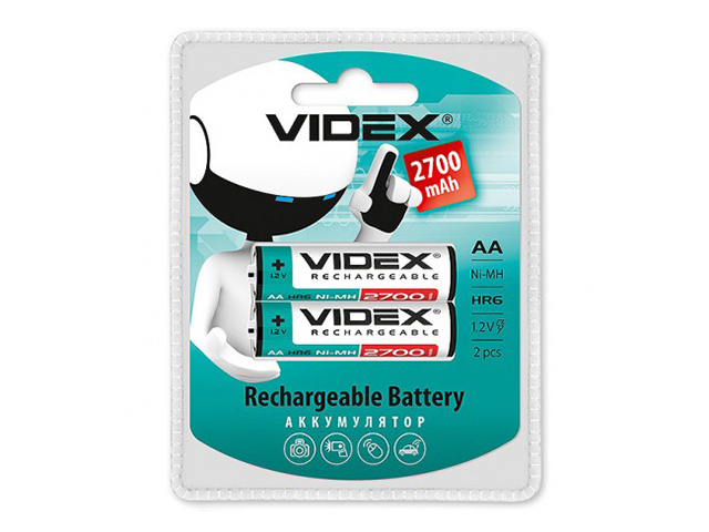 Акумулятори Videx (HR-06,2700mAh)/блістер 2шт — купити | Канцелярський Сад