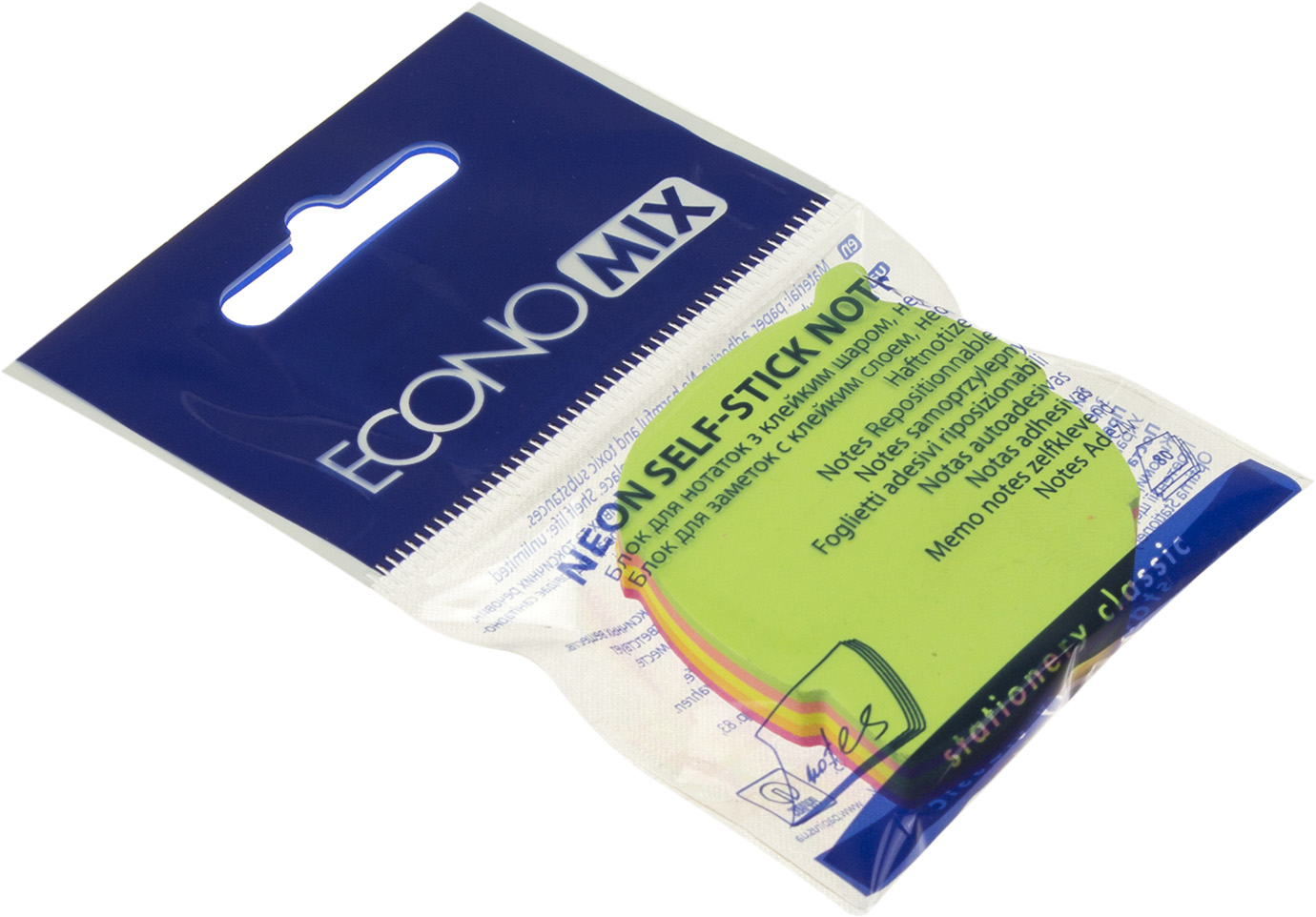 Блок/зам. липк. краєм 45х50мм 80арк. неон. мікс "Economix" Листок №E20953(12) — купити | Канцелярський Сад