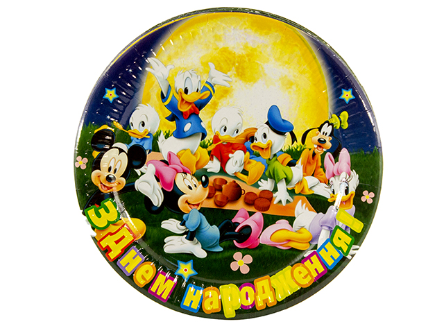 Тарілка паперова мілка, d-165, мікс мультики(10) — купити | Канцелярський Сад