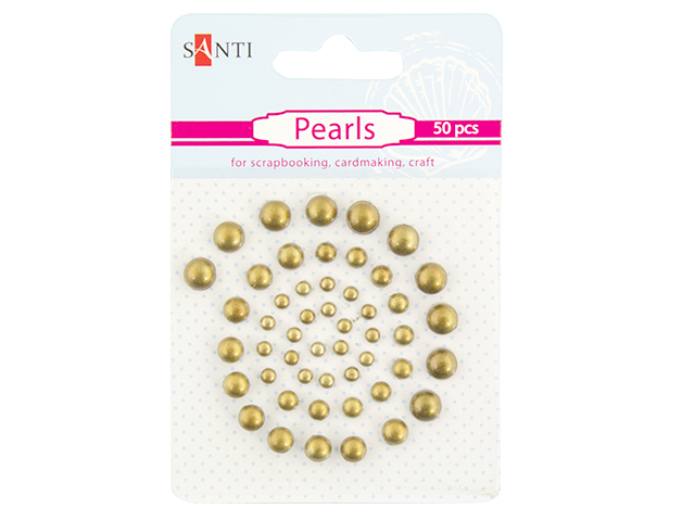 Набір перлин самокл. "Santi" бронз. (50шт) №952636(10) — фото товару | Канцелярський Сад