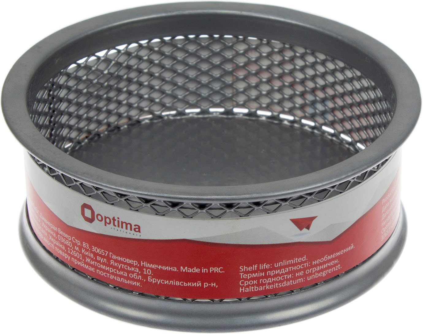 Підставка для скріпок "Optima" №O36303-10 стакан круг.,метал.,срібна(24) — фото товару | Канцелярський Сад