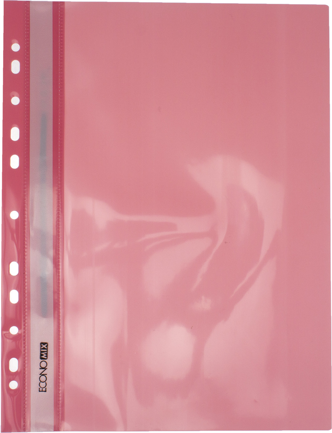 Папка-швидкозш. "Economix"№E31510-89 А4 з прозор.верхом,з перфор.,глянц. рожева(10)(300) — фото товару | Канцелярський Сад