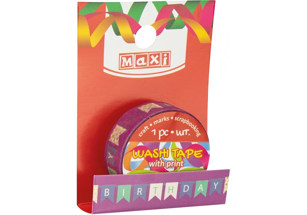 Стрічка декор. "Maxi" з принтом 15ммх3м №MX61967(20) — фото товару | Канцелярський Сад