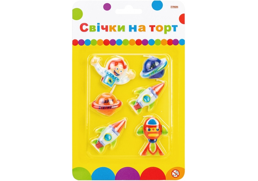 Набір свічок "Космос" (6шт) №MX624028/Maxi/(24) — фото товару | Канцелярський Сад