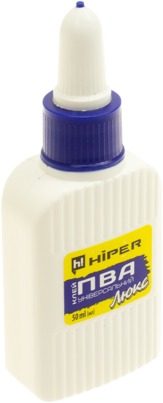 Клей ПВА "Hiper" Lux 50мл з супер-ковпач.(200) — купити | Канцелярський Сад