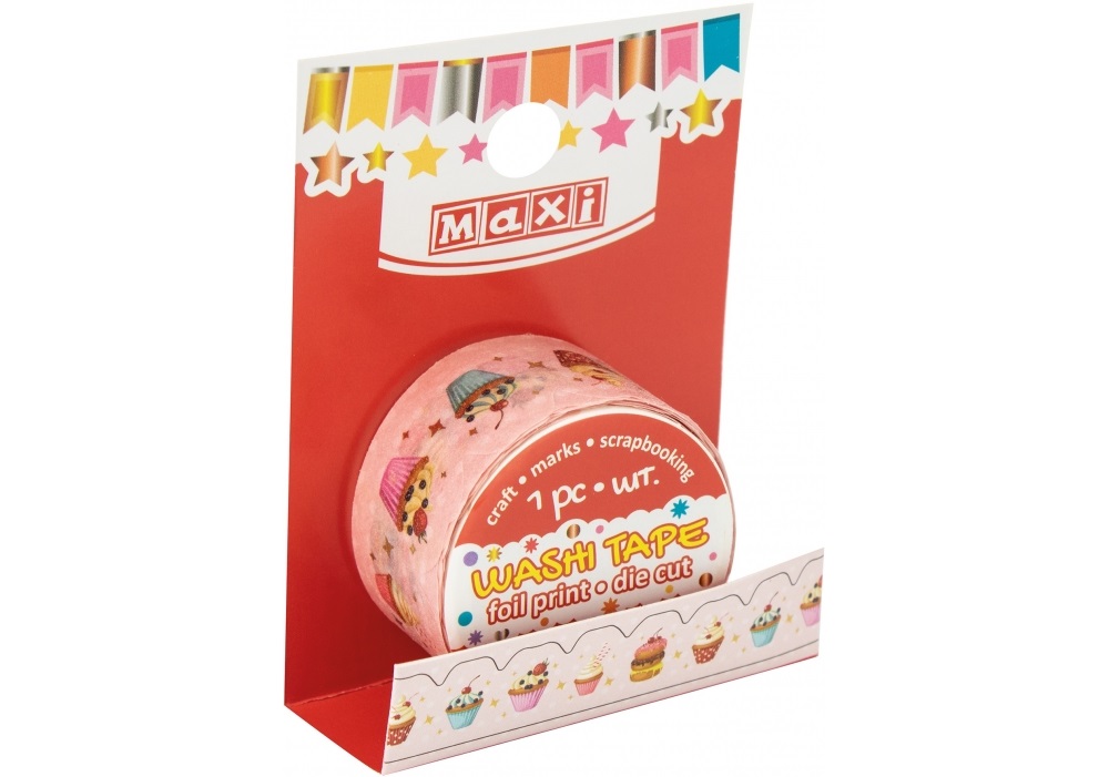 Стрічка декор. "Maxi" з принтом фольгою 20ммх2м №MX62024(20) — фото товару | Канцелярський Сад