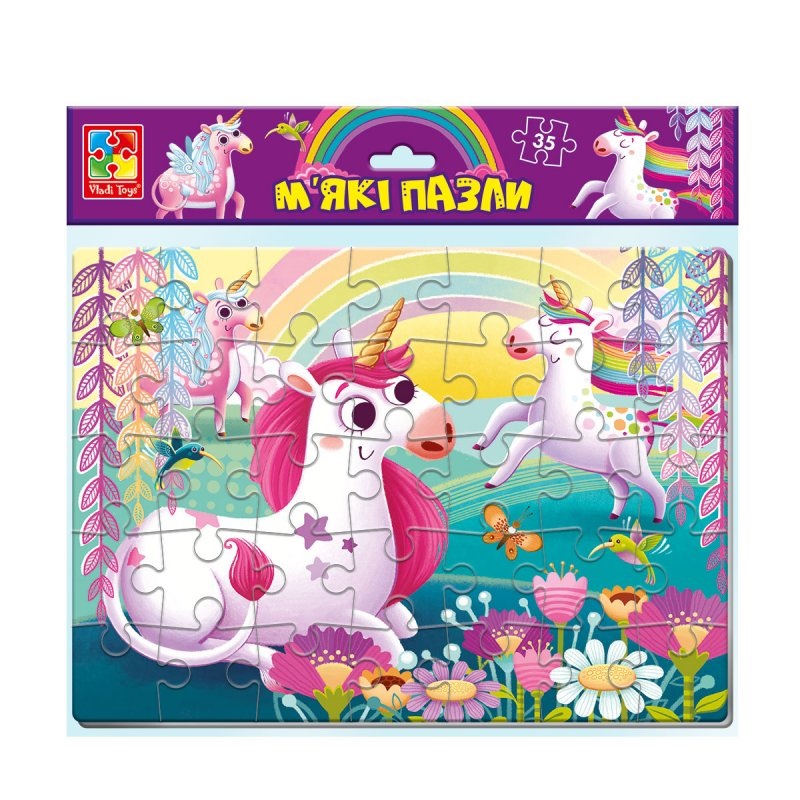 Пазли м'які "Єдиноріг" 35ел. №VT1102-34(35) — фото товару | Канцелярський Сад