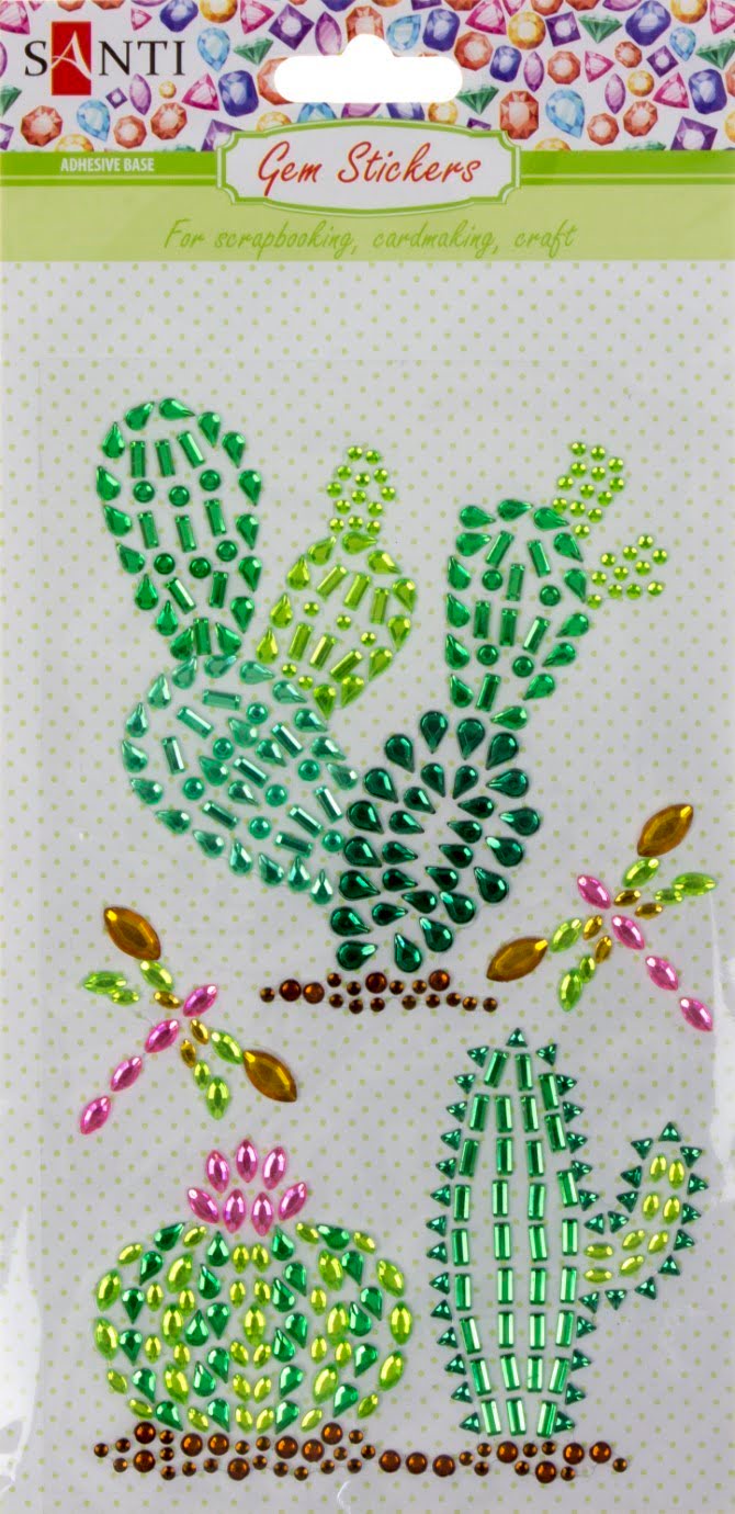 Набір аплікацій з кристалів самокл. "Santi" Trendy Cactus 9,5х15см №742536 (10) — фото товару | Канцелярський Сад