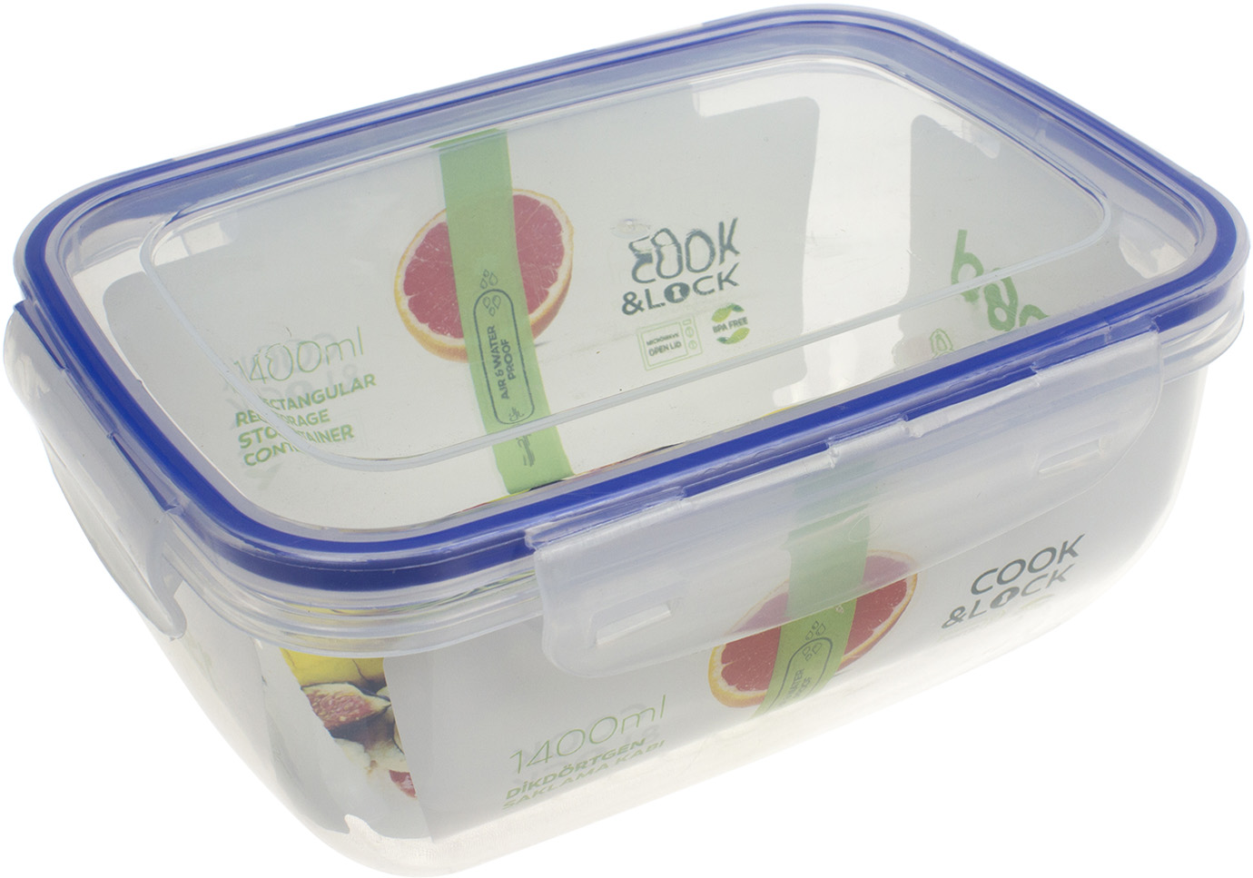 Контейнер для харч. прод. пласт. "Bager" Cook&Lock 1,4л прямокут. №BG-502/31131(36) — фото товару | Канцелярський Сад