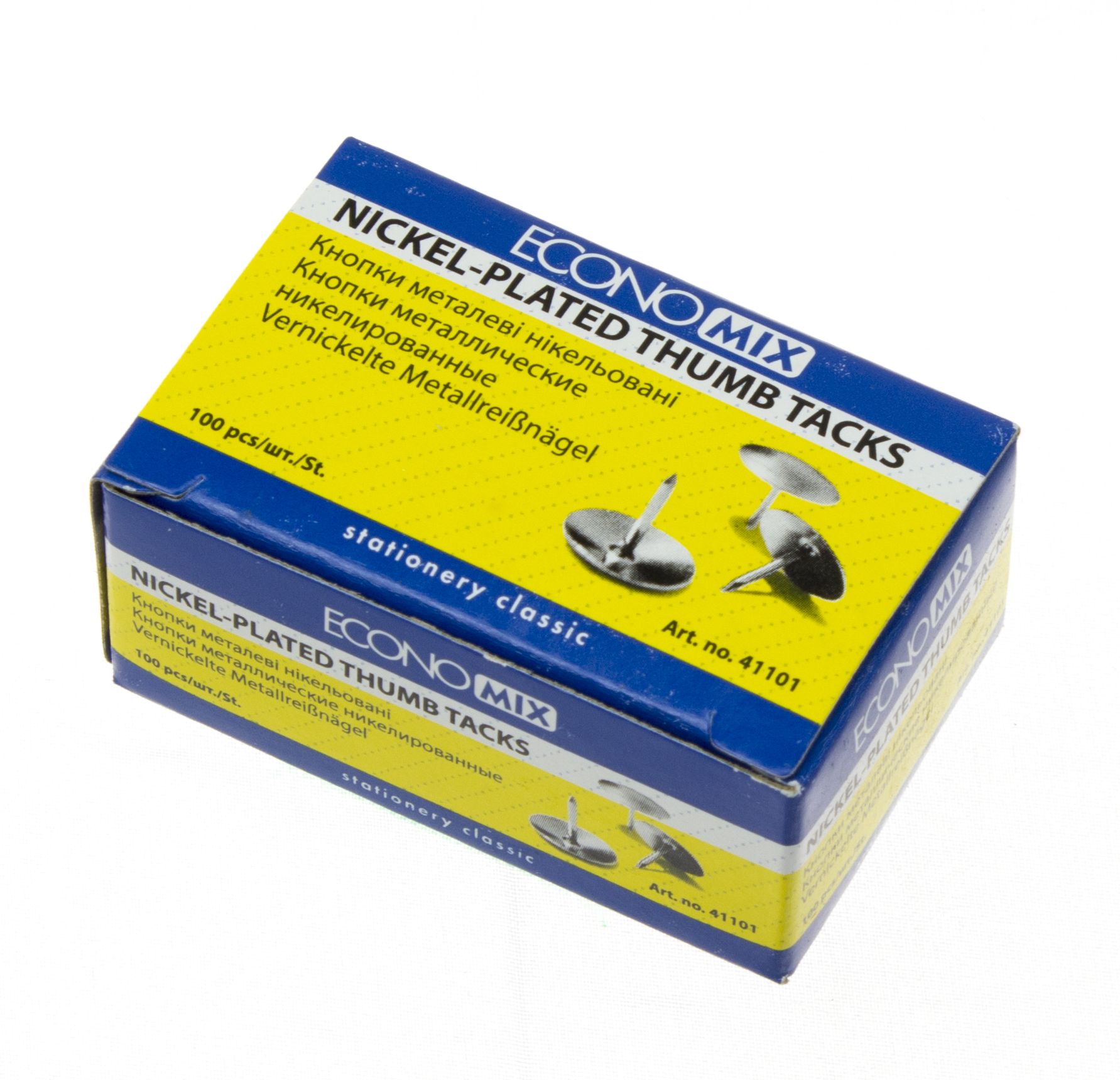 Кнопки "Economix" №E41101 (100шт)(10)(500) — фото товару | Канцелярський Сад