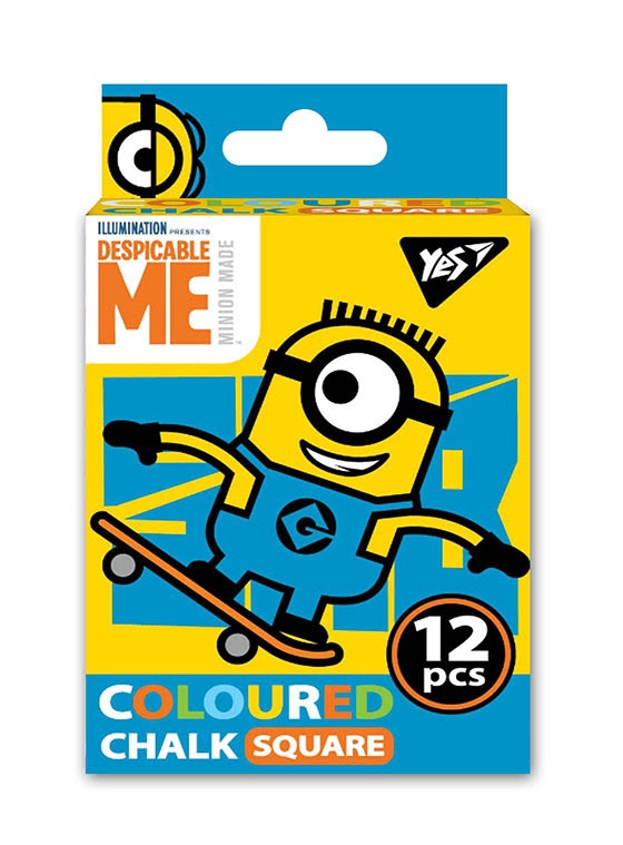 Крейда кольор. "Yes" №400391 12шт квадр. Minions(96) — фото товару | Канцелярський Сад