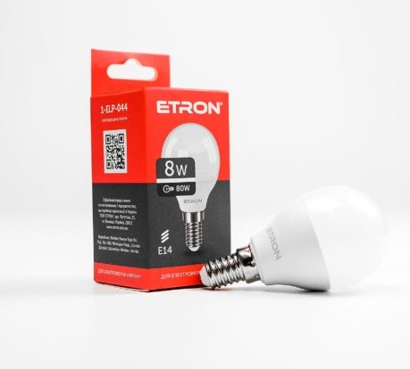 Лампа "Etron Light Power" LED 1-ELP-044 G45 8Вт 4200K E14(10) — фото товару | Канцелярський Сад