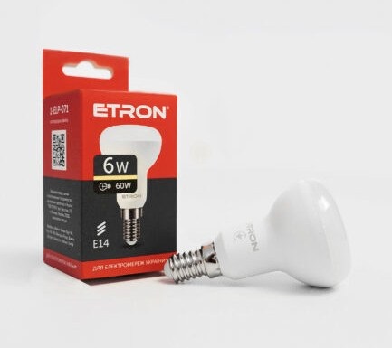 Лампа "Etron Light Power" LED 1-ELP-071 R50 6Вт.3000K E14(10) — фото товару | Канцелярський Сад