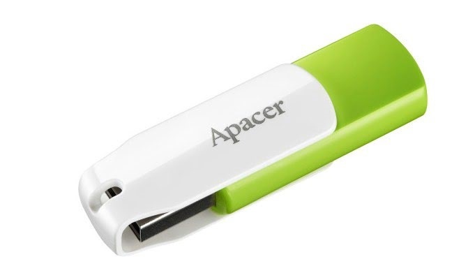 Флеш-пам`ять 32GB "Apacer" AH335 USB2.0 green/white №4354 — фото товару | Канцелярський Сад