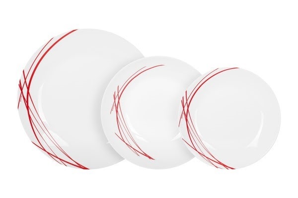 Сервіз столовий скло 18предм. "Arcopal Domotille Rouge" №1032/P3363(1) — фото товару | Канцелярський Сад