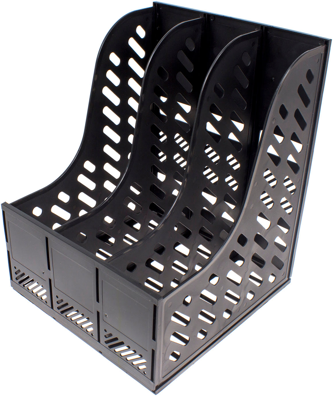 Лоток вертик. "Axent" №4041-01 збірний на 3відд. чорний(1)(24) — фото товару | Канцелярський Сад