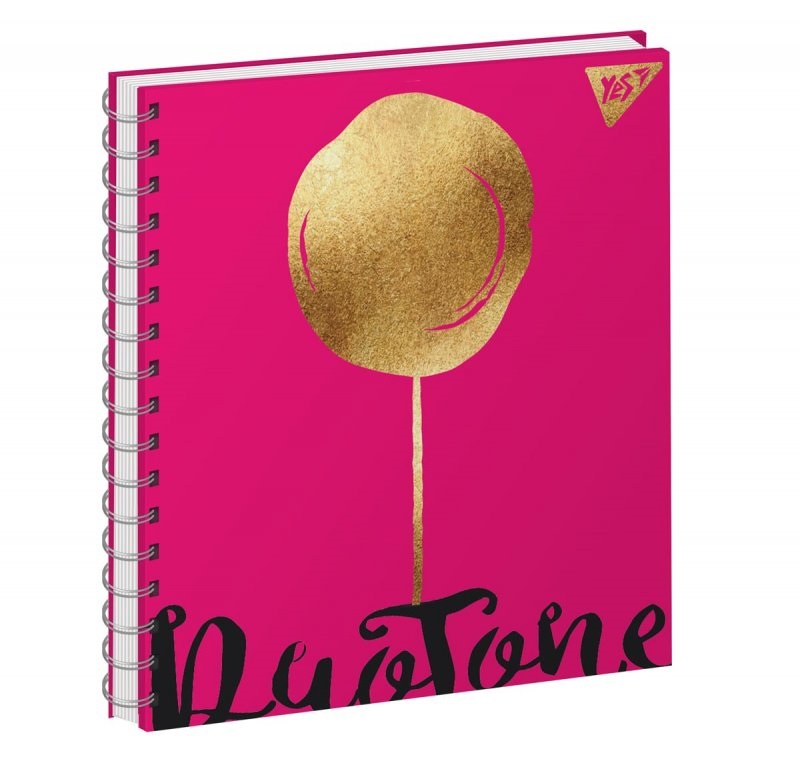 Блокнот пруж. В6 64арк. лін. Duo tone подв. пруж.лам.софт-тач+пант.фол.зол. №151629Yes/(3) — фото товару | Канцелярський Сад