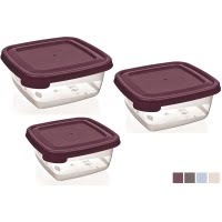 Набір контейнерів для харч.прод.пласт."Bager"Cooc&Keep mix 3шт 0,2/0,5/0,9л квадр. №BG-623 — фото товару | Канцелярський Сад