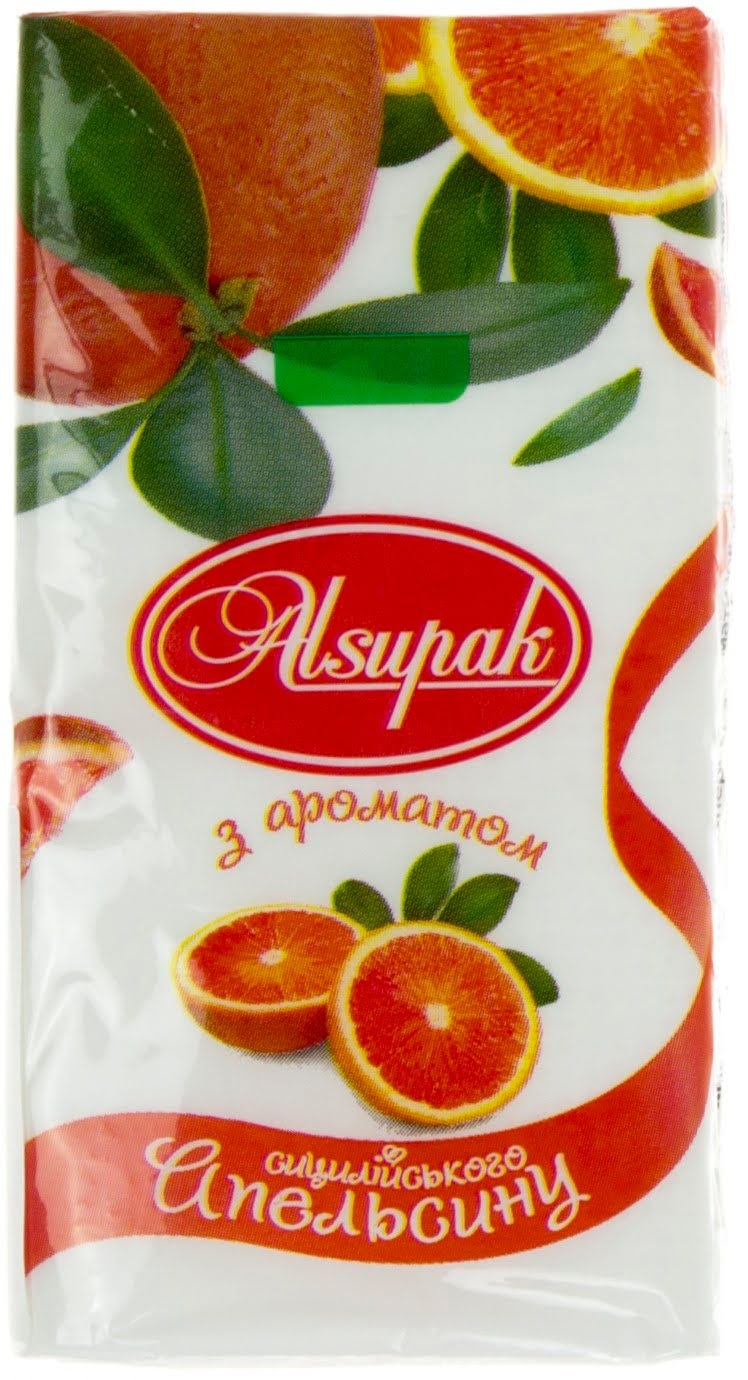 Платочки паперові "Alsupak" Сицилійський апельсин(10)(160) — купити | Канцелярський Сад
