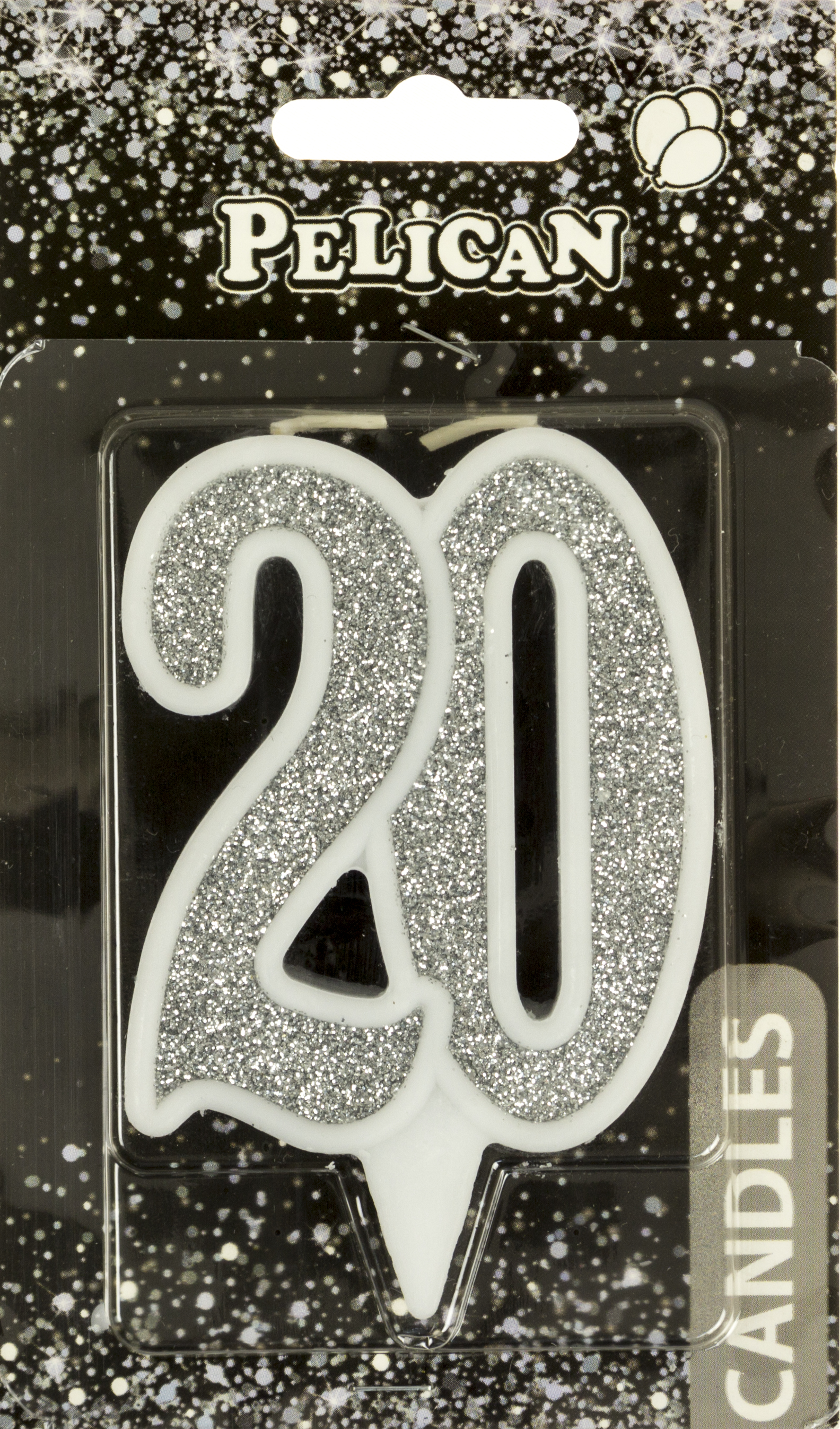 Свічка ювілейна "20" 7см срібло №867220/Pelican/(1)(32) — купити | Канцелярський Сад