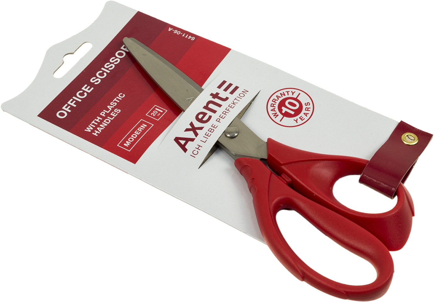 Ножиці офісн. "Axent" №6411-06-А 20см Modern червоні(10) — фото товару | Канцелярський Сад