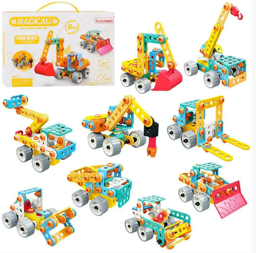 Конструктор Будівельна техніка,153дет.,9в1,в кор-ці 34х24х7см №816J-46(18) — купити | Канцелярський Сад