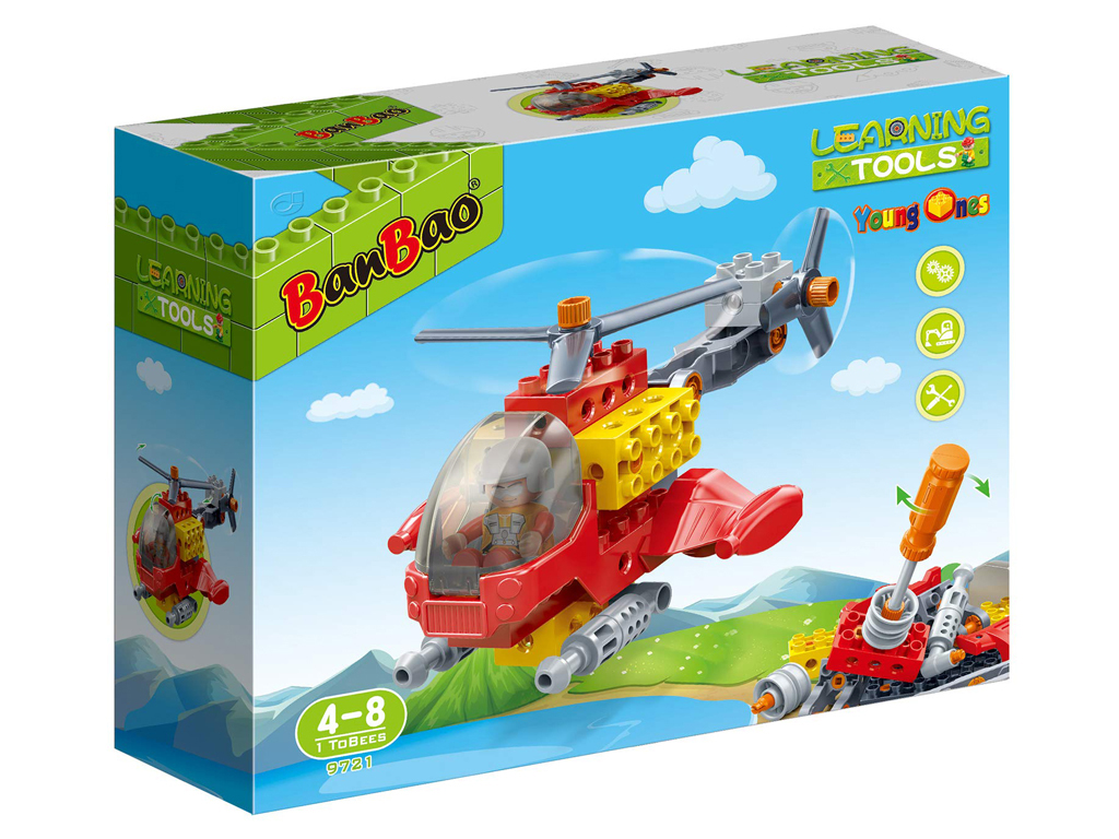 Конструктор "Banbao" Вертоліт,17дет. №9721(12) — купити | Канцелярський Сад