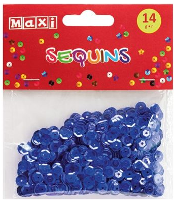 Паєтки "Maxi" 14г, 6мм, сині №MX61705 — фото товару | Канцелярський Сад