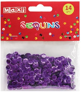 Паєтки "Maxi" 14г, 6мм, фіолетов. №MX61710 — фото товару | Канцелярський Сад