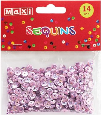Паєтки "Maxi" 14г, 6мм, рожеві №MX61712 — фото товару | Канцелярський Сад