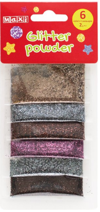 Блискітки "Maxi" 2г, 6 кольорів №MX61672(36) — фото товару | Канцелярський Сад