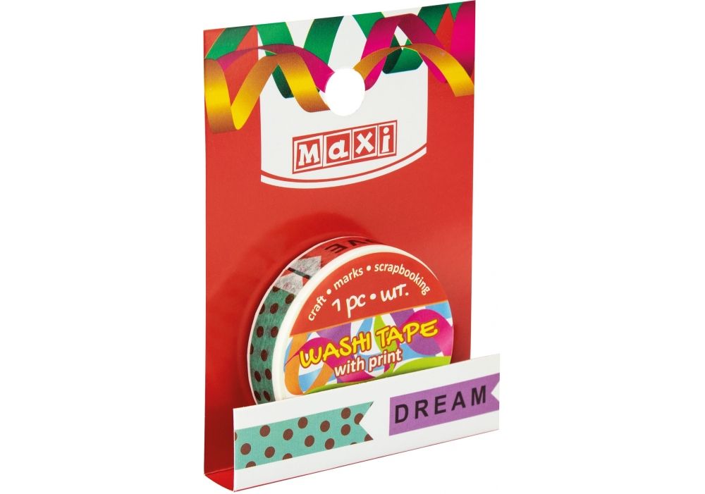 Стрічка декор. "Maxi" з принтом 10ммх2м №MX61958(20) — фото товару | Канцелярський Сад