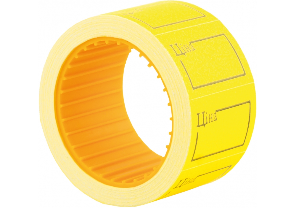 Цінник клейкий в рул. "Economix" "Ціна" 30х20мм 200шт жовтий №E21306-05(10)(300) — фото товару | Канцелярський Сад